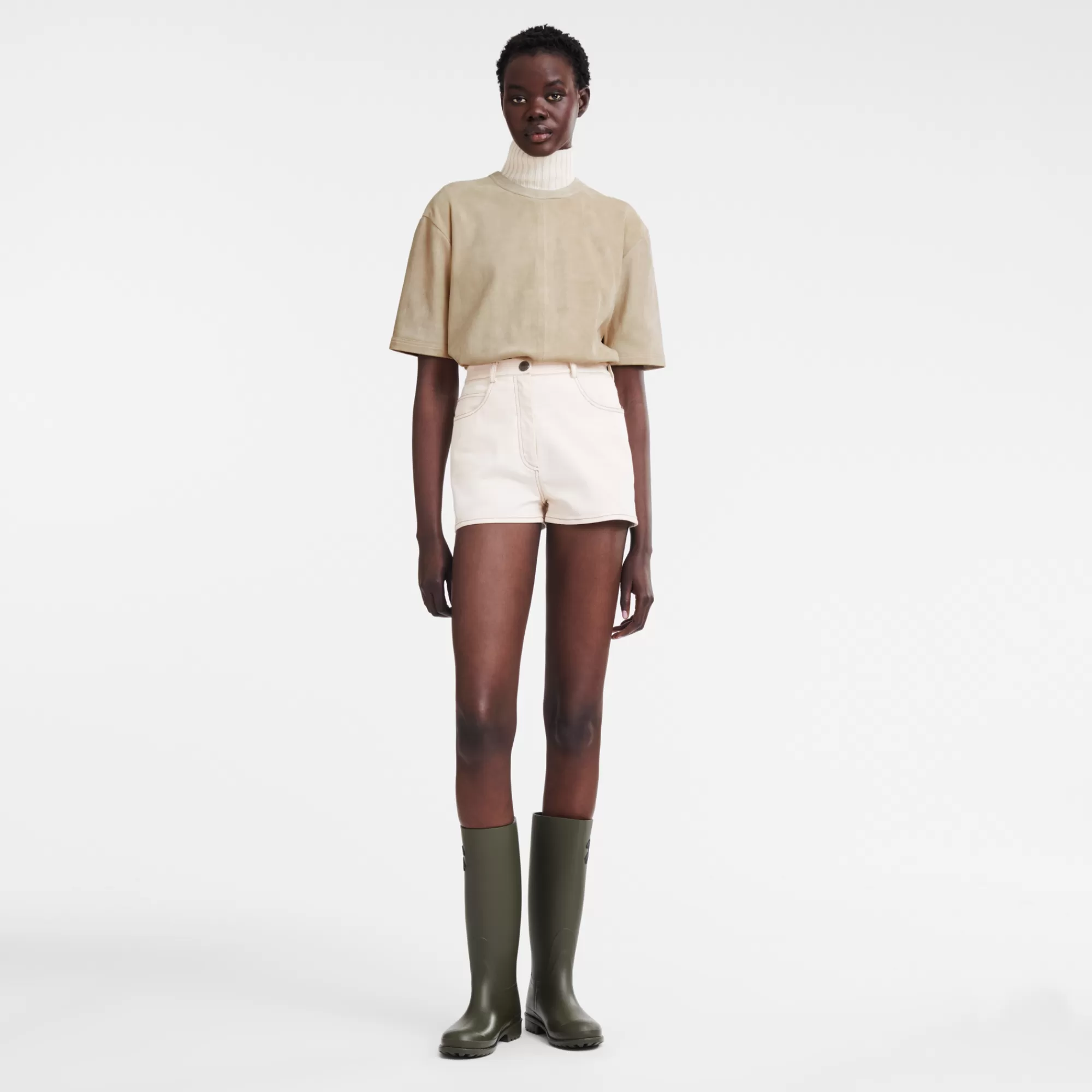 Pantalons & Shorts>Longchamp Short Ecru